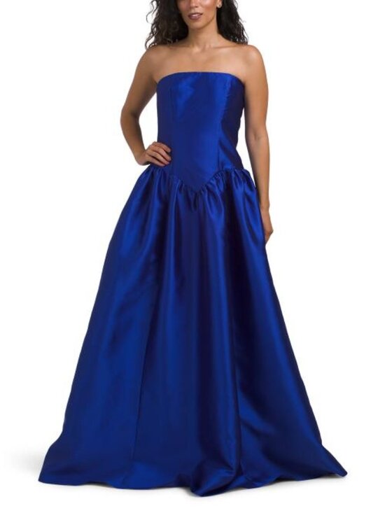 MANIJU Dresses & Skirts - MANIJU Dropped Waist Strapless Mikado Gown